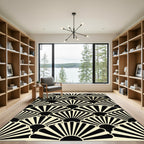 Art Deco Cream Fan Motif Rug