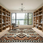 Earthy Geometric Tribal Diamond Creamsicle Rug