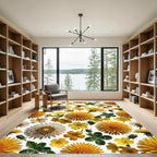 Golden Dandelion Wildflower Meadow Botanical Rug