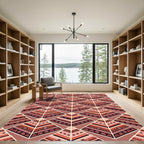 Geometric Tribal Arrow Pyramid Arrangement Rug