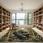 Majestic Silverback Gorilla Bamboo Forest Rug