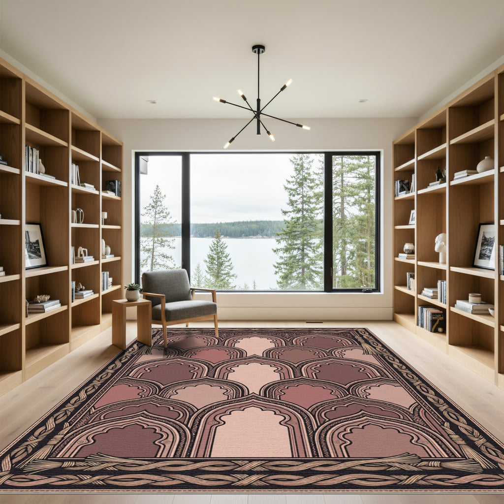 Archway Taupe Terracotta Layered Arcs Rug