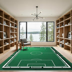 Minimalist Emerald Green Soccer Field Rug