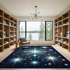 Celestial Navy Gold Starry Constellation Rug