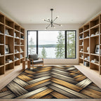 Woven Wood Herringbone Neutral Tones Rug