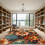 Vibrant Blooming Desert Succulent Floral Rug