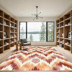 Terracotta Ochre Ikat Geometric Arrow Rug
