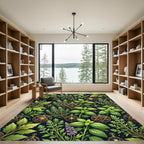 Mystical Golden Herbarium Botanical Alchemy Rug