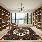 Tribal Feather Arrow Sunburst Rug
