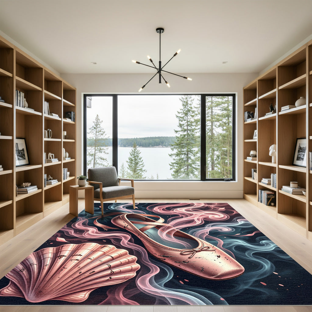 Pearly Pink Balletlipper Swirling Smoke Rug