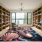 Pearly Pink Balletlipper Swirling Smoke Rug