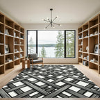 Rustic Gray Wood Lattice Rug