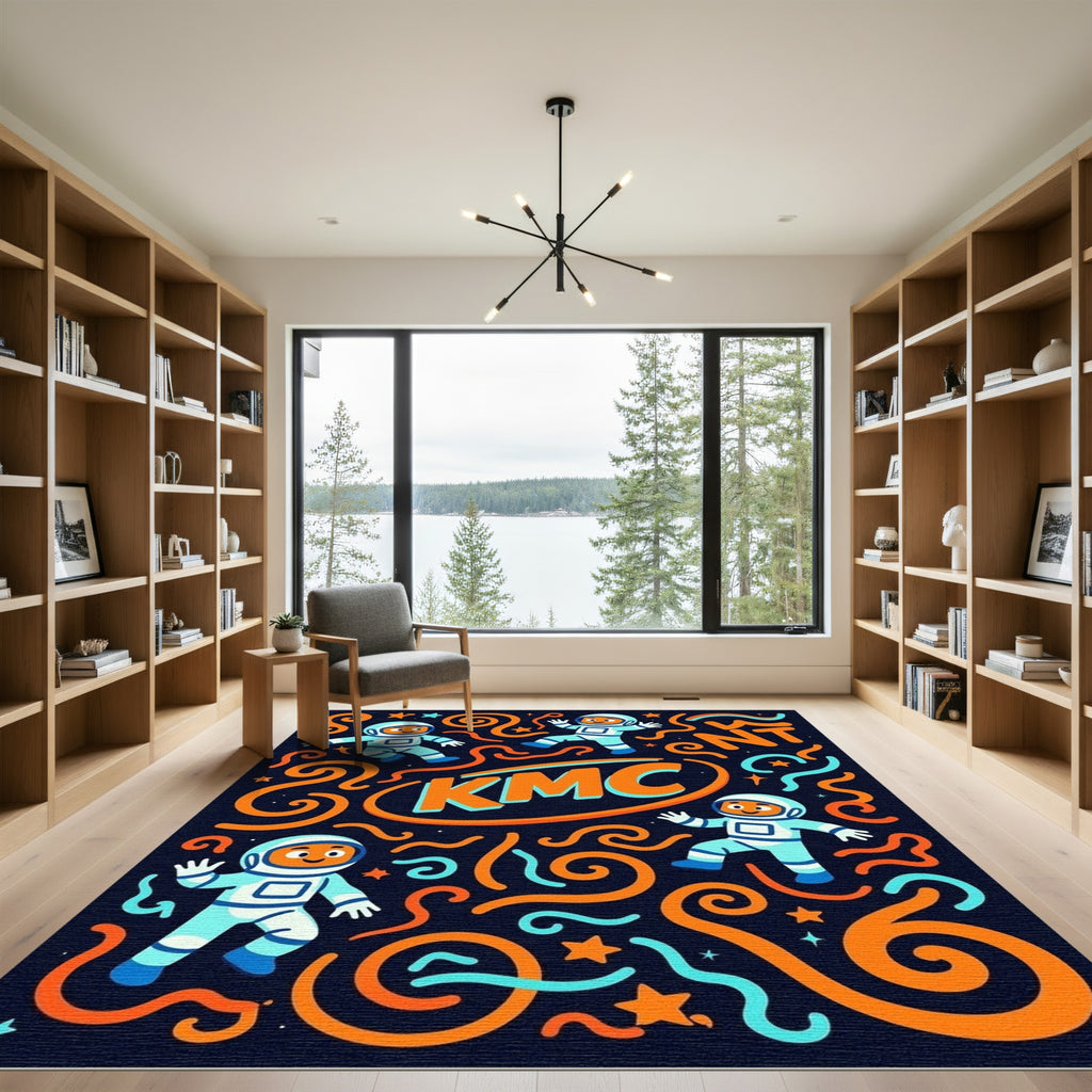 Cosmic Astronaut Adventure Swirls Rug