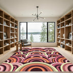Retro Arches Pink Orange Composition Rug
