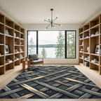 Rustic Braided Wood Lattice Rug