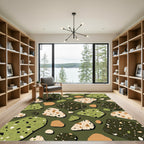 Olive Green Terrazzo Pebble Mosaic Rug