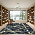 Modern Crosshatch Geometric Grid Rug