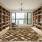 Earthy Brown Woven Basket Weave Rug