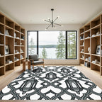Gray Lantern Trellis Repeating Rug