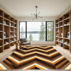 Earthy Toned Chevron Zigzag Stripes Rug