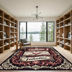 Victorian Valentine Heart Scroll Rug