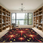 Crimson Gold Starburst Celebration Rug