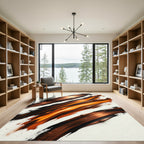 Earthy Bronze Abstract Copper Swirl Rug