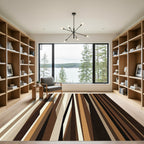 Modern Earthy Toned Vertical Stripe Rug