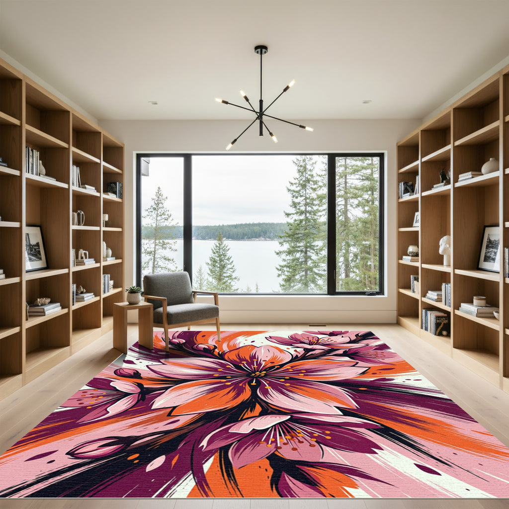 Vibrant Pink Blossom Burst Rug