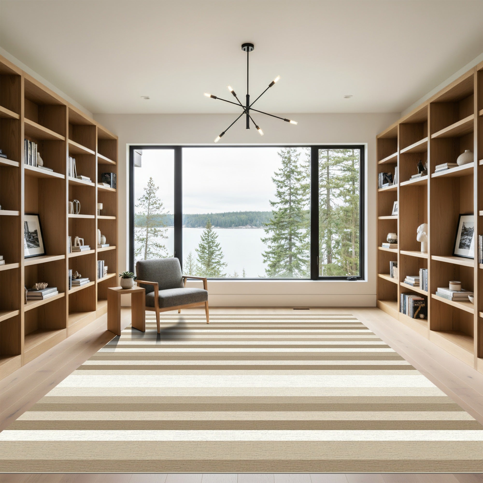Neutral Gradient Parallel Lines Rug