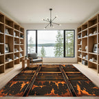 Industrial Rusted Metal Shelf Design Rug