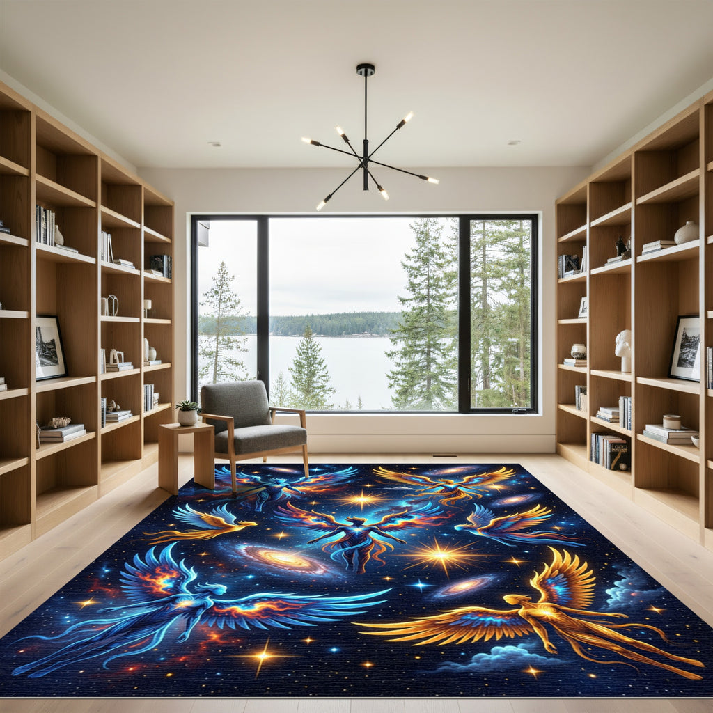 Celestial Angelic Nebula Cosmic Galaxy Rug