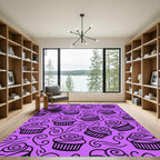 Purple Cupcake Swirl Whimsical Design Rug
