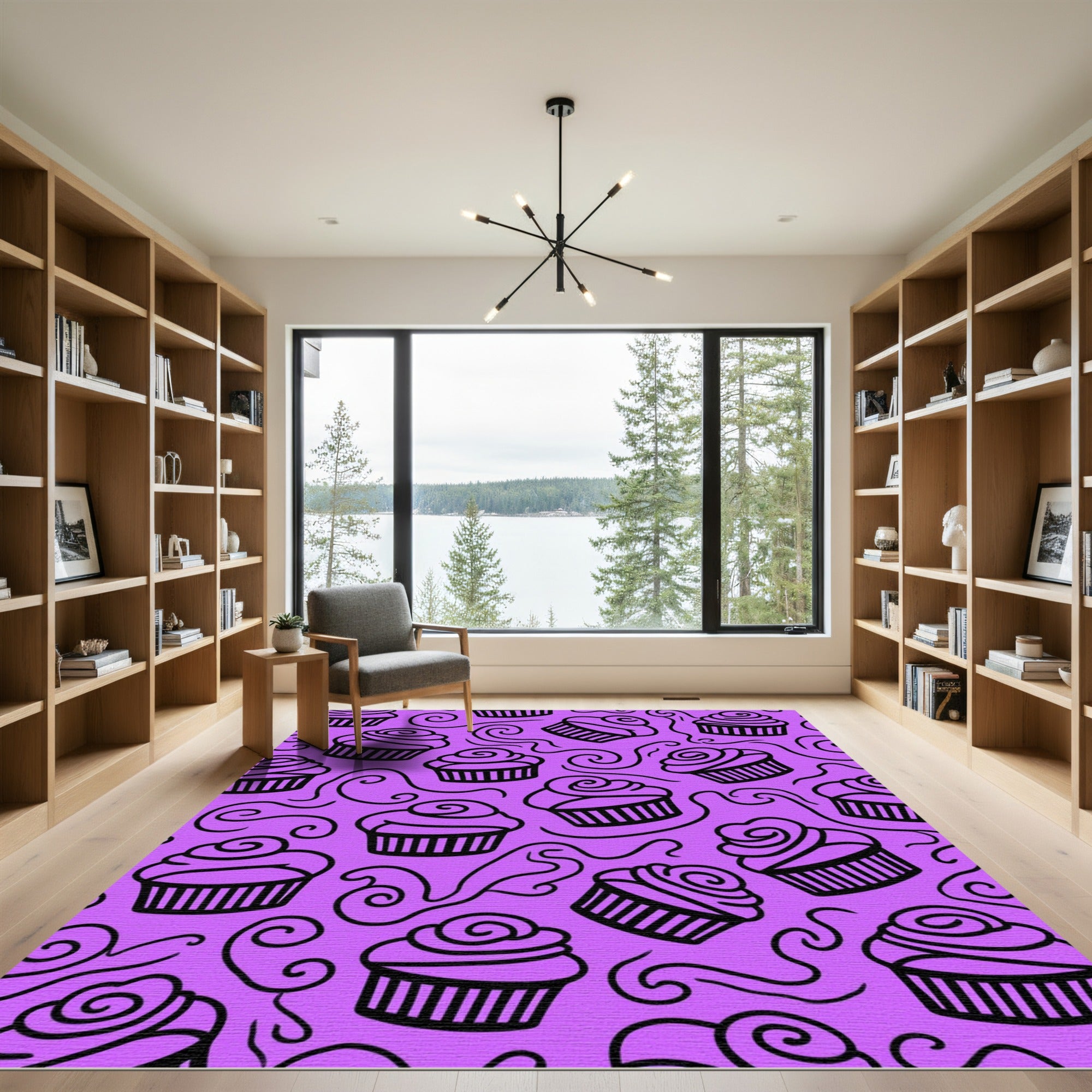 Purple Cupcake Swirl Whimsical Design Rug