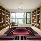 Crimson Gray Rectangular Gradient Rug