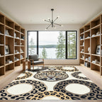 Leopard Circles Contemporary Animal Print Rug