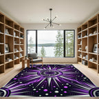 Electric Purple Geometric Starburst Celestial Rug