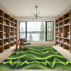 Vivid Neon Green Sonic Wave Rug