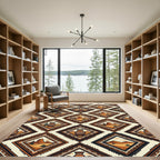 Southwestern Desert Terracotta Geometric Diamond Rug