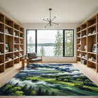 Abstract Stormy Landscape Watercolor Art Rug