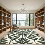 Verdant Botanical Branch Leaf Repeats Rug