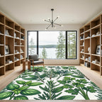 Vibrant Green Culinary Herb Botanical Rug