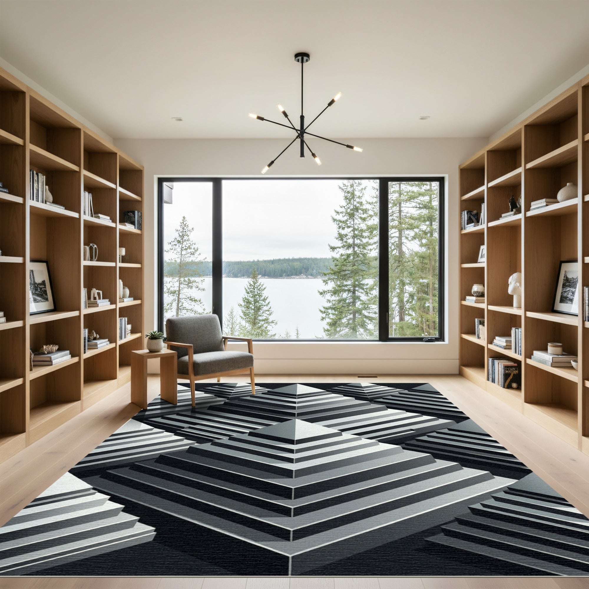 Monochromatic Geometric Step Pyramid Rug