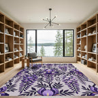 Purple Iris Wisteria Vine Swirls Rug