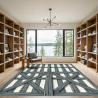 Rustic Gray Wood Plank Lattice Rug