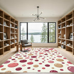 Scattered Pink Burgundy Spheres Rug