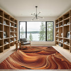 Earthy Swirling Canyon Landscape Rug