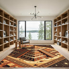 Ancient Terracotta Mayan Step Pyramid Rug