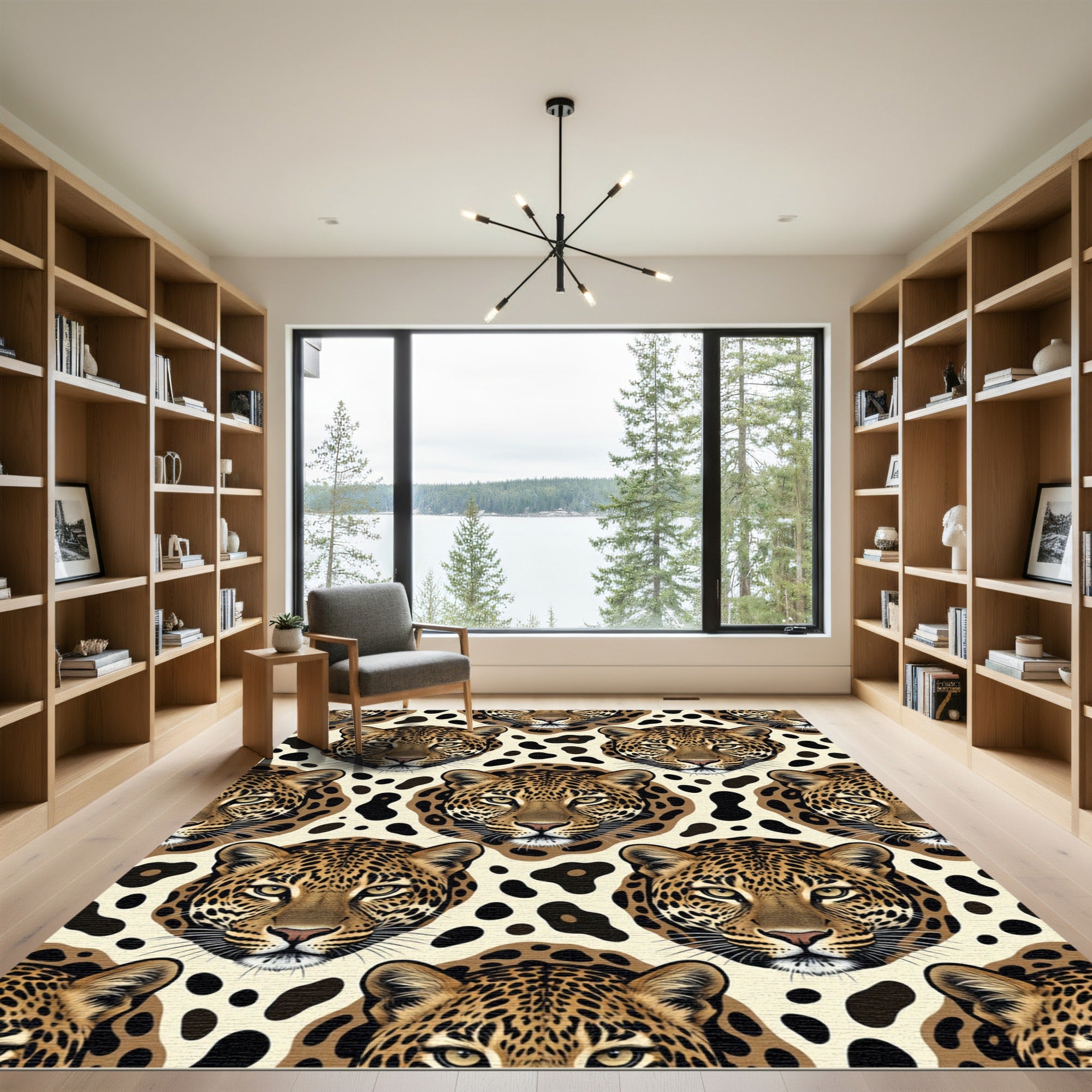 Leopard Face Spots Repeating Rug