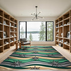 Emerald Wave Celestial Star Medallion Rug
